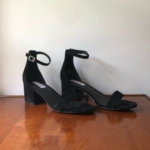 Steve Madden Irene Black Suede Block Heels